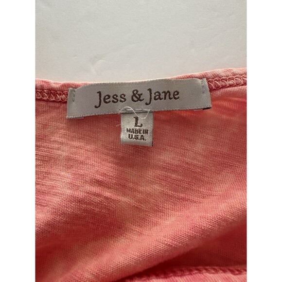 Jess & Jane Daisy Tunic Top Size L Orange Floral Asymmetrical Pockets Lagenlook - Picture 4 of 12